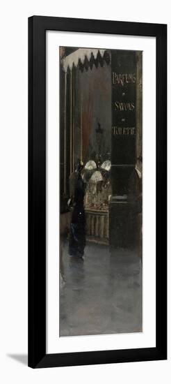 La parfumerie Violet (à l'angle du Boulevard des Capucines et de la rue Scribe)-Giuseppe De Nittis-Framed Premium Giclee Print