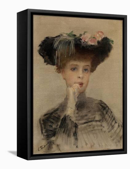 La Parisienne, 1902-Konstantin Yegorovich Makovsky-Framed Stretched Canvas