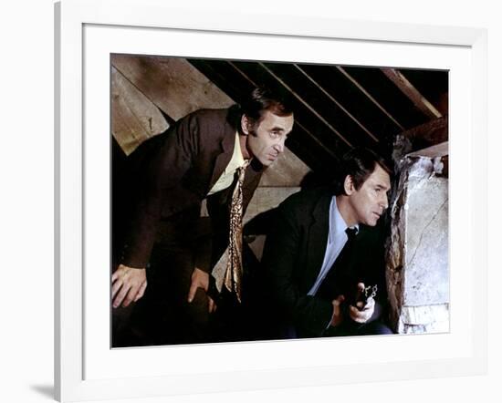 La part des lions by JeanLarriaga with Charles Aznavour and Robert Hosse 1971 (photo)-null-Framed Photo