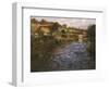 La Passerelle: a French River Landscape with a Washerwoman-Fritz Thaulow-Framed Giclee Print