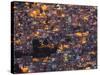 La Paz at Dusk with Patchwork Lit Up Buildings-Alex Saberi-Stretched Canvas