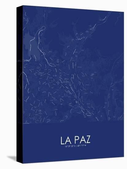 La Paz, Bolivia Blue Map-null-Stretched Canvas