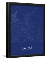 La Paz, Bolivia Blue Map-null-Framed Poster