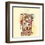 La Paz, Bolivia, Latin America. Hand Drawn Vintage Postcard in Vector-babayuka-Framed Art Print