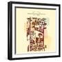 La Paz, Bolivia, Latin America. Hand Drawn Vintage Postcard in Vector-babayuka-Framed Art Print