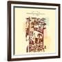 La Paz, Bolivia, Latin America. Hand Drawn Vintage Postcard in Vector-babayuka-Framed Art Print