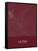 La Paz, Bolivia Red Map-null-Framed Stretched Canvas