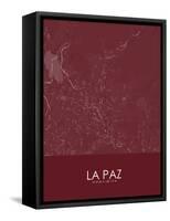 La Paz, Bolivia Red Map-null-Framed Stretched Canvas