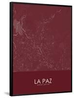 La Paz, Bolivia Red Map-null-Framed Poster