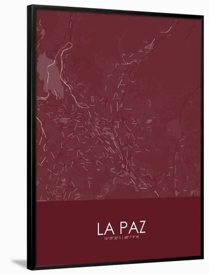 La Paz, Bolivia Red Map-null-Framed Poster
