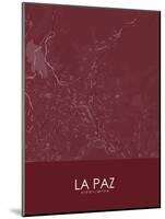 La Paz, Bolivia Red Map-null-Mounted Poster