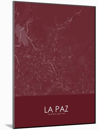 La Paz, Bolivia Red Map-null-Mounted Poster