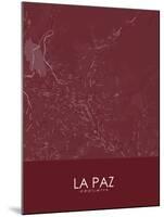 La Paz, Bolivia Red Map-null-Mounted Poster