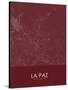 La Paz, Bolivia Red Map-null-Stretched Canvas