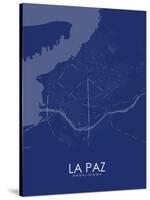 La Paz, Mexico Blue Map-null-Stretched Canvas