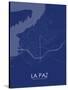 La Paz, Mexico Blue Map-null-Stretched Canvas