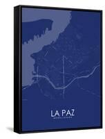 La Paz, Mexico Blue Map-null-Framed Stretched Canvas