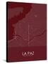 La Paz, Mexico Red Map-null-Stretched Canvas