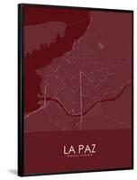 La Paz, Mexico Red Map-null-Framed Poster