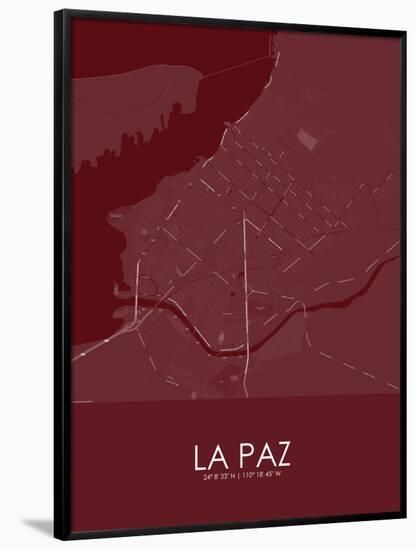 La Paz, Mexico Red Map-null-Framed Poster