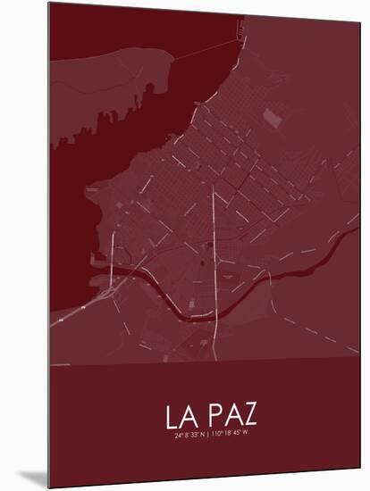 La Paz, Mexico Red Map-null-Mounted Poster