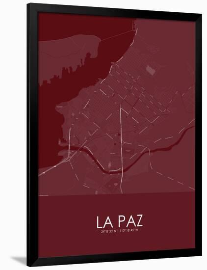 La Paz, Mexico Red Map-null-Framed Poster