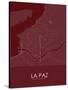 La Paz, Mexico Red Map-null-Stretched Canvas