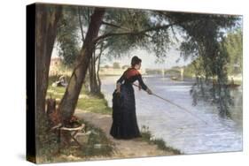 La Pecheuse, 1884-Joseph Caraud-Stretched Canvas