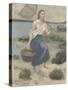 La pêcheuse-Pierre Puvis de Chavannes-Stretched Canvas