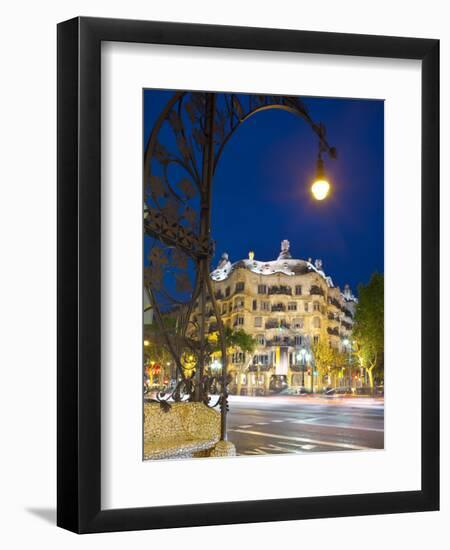 La Pedrera (Casa Mila) by Gaudi, Barcelona, Spain-Jon Arnold-Framed Premium Photographic Print