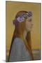 La Pensee - Thought.The woman wears a wreath of pansies, in French "Pensees"-Alexandre Seon-Mounted Giclee Print