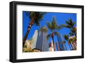 LA-Pershing Square Palm Tress-null-Framed Art Print