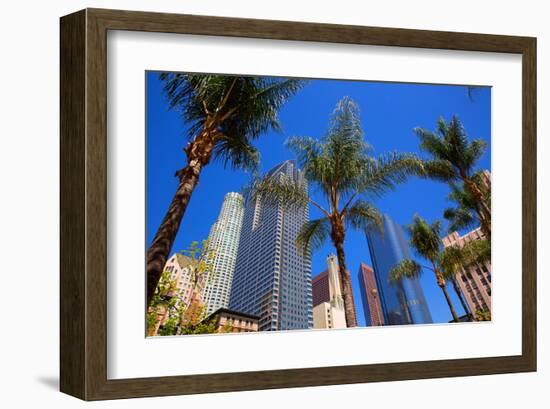 LA-Pershing Square Palm Tress-null-Framed Art Print