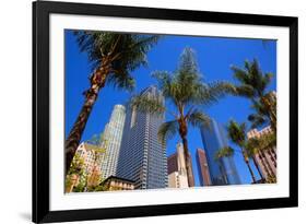 LA-Pershing Square Palm Tress-null-Framed Art Print