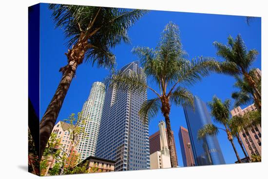 LA-Pershing Square Palm Tress-null-Stretched Canvas