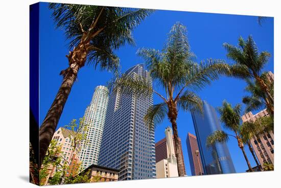 LA-Pershing Square Palm Tress-null-Stretched Canvas