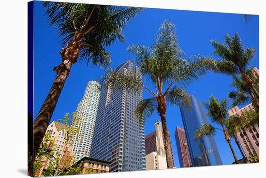 LA-Pershing Square Palm Tress-null-Stretched Canvas