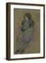 La petite gardeuse de porcs assise tricotant-Paul Gauguin-Framed Giclee Print