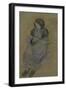 La petite gardeuse de porcs assise tricotant-Paul Gauguin-Framed Giclee Print