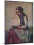 'La petite Liseuse ou Jeune bergère assise et lisant', c1855-Jean-Baptiste-Camille Corot-Mounted Giclee Print