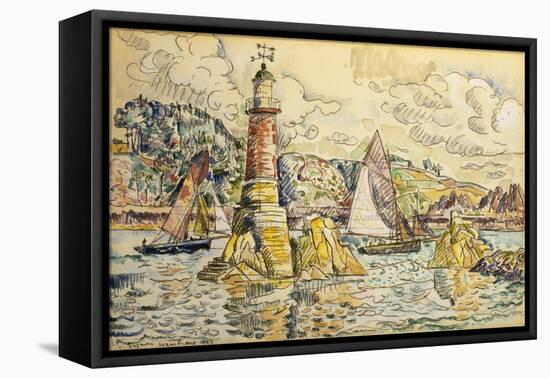 La Phare a Lezardrieux, 1927-Paul Signac-Framed Stretched Canvas