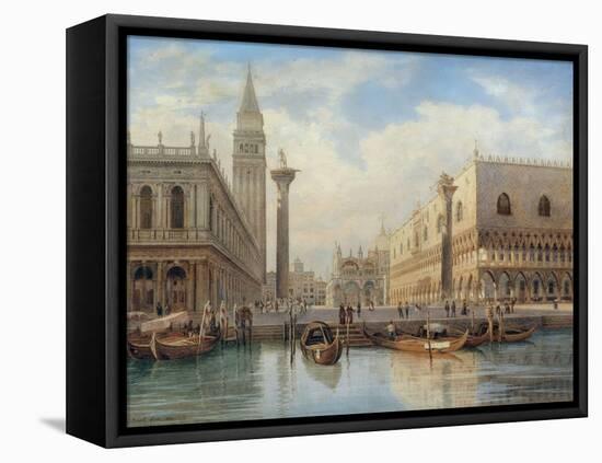 La Piazza San Marco, Venice, 1864-Salomon Corrodi-Framed Stretched Canvas