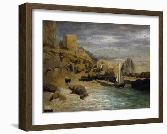 La Piccola Marina in Capri-Vittorio Benisson-Framed Giclee Print