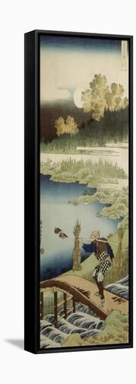 La pièce de Nô Tokusa Kari : coupeur de jonc-Katsushika Hokusai-Framed Stretched Canvas