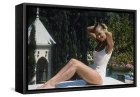 La Piscine 1968 Directed by Jacques Deray Romy Schneider-null-Framed Stretched Canvas