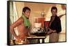 La piscine by Jacques Deray with Alain Delon and Maurice Ronet, 1969 (lampe Bulb d'Ingo Maurer) (ph-null-Framed Stretched Canvas