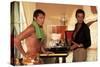 La piscine by Jacques Deray with Alain Delon and Maurice Ronet, 1969 (lampe Bulb d'Ingo Maurer) (ph-null-Stretched Canvas