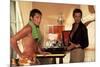 La piscine by Jacques Deray with Alain Delon and Maurice Ronet, 1969 (lampe Bulb d'Ingo Maurer) (ph-null-Mounted Photo