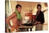 La piscine by Jacques Deray with Alain Delon and Maurice Ronet, 1969 (lampe Bulb d'Ingo Maurer) (ph-null-Stretched Canvas