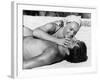 La piscine by Jacques Deray with Alain Delon and Romy Schneider, 1969 (b/w photo)-null-Framed Photo